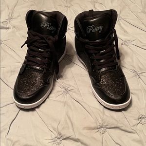 Pastry black glitter high tops